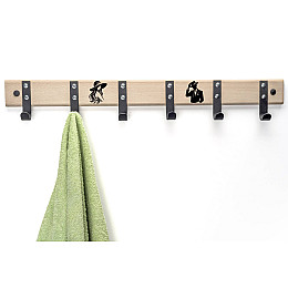 Вешалка настенная Western House 69x10 см чёрная "Пан + Пані"