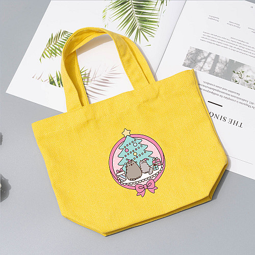 Дитяча еко-сумка-шопер 2Life Pusheen cat Кіт новий рік 25х22 см Жовтий (v-12168)