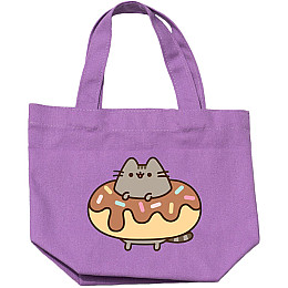 Дитячий еко-шоппер 2Life Pusheen cat Кіт з колом 25х22 см Фіолетовий (v-12180)