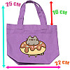 Дитячий еко-шоппер 2Life Pusheen cat Кіт з колом 25х22 см Фіолетовий (v-12180)