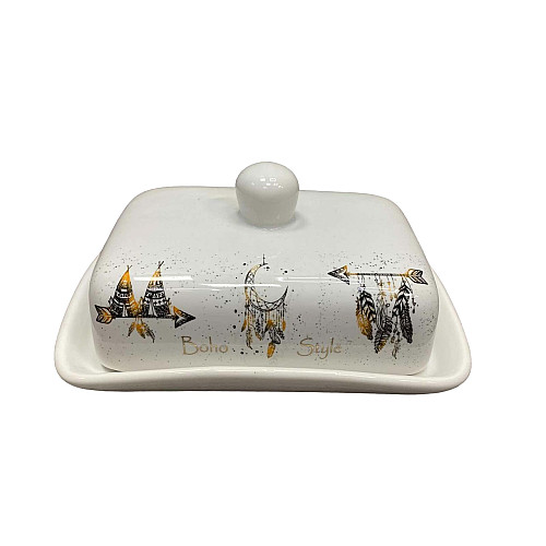Масленка керамическая 12,5х17х9 см Boho Style S&T 3397-20