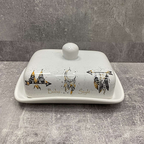 Масленка керамическая 12,5х17х9 см Boho Style S&T 3397-20