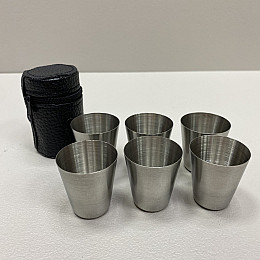 Набір рюмок у чохлі 30 мл 6 шт з нержавіючої сталі Empire EМ-3549