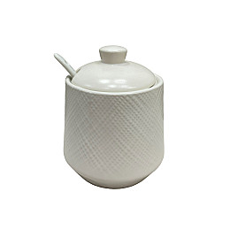 Сахарниця керамічна з ложкою h-11 см Maestro MR-20002-09 White