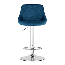 Барный стул LEOBERT KAST Chrom Aksamit 360х340 мм Blue