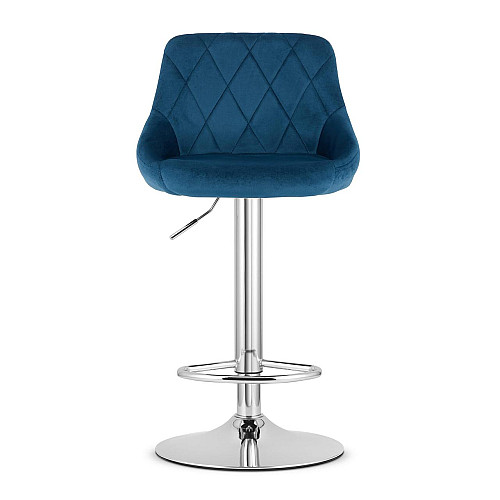 Барный стул LEOBERT KAST Chrom Aksamit 360х340 мм Blue