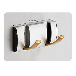 Вішалка настінна з 2 прихованими гачками ANbeauty Сірий-золотистий (AN0103486)