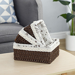 Набір плетених кошиків для зберігання з лози ANbeauty 3 шт Коричневий (AN0103492)