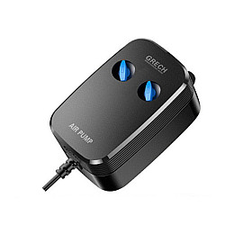 Компрессор аквариумный Sunsun Grech CQ-200 двухканальный 198 л ч 14,8х8,2х7,5 см Черный (CQ-200)