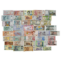 Коллекция банкнот стран мира Collection UNC 40 штук Разноцветный (hub_1xab8s)