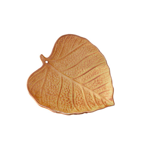 Керамічна підставка для аромапаличок Amber Лист 11.5x10.5x1.2 см Бежевий