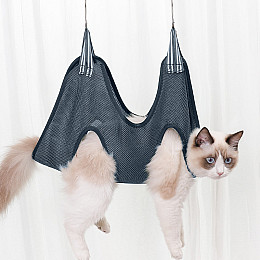 Гамак для грумінгу кішок і собак Lesko DT641 XS Сірий