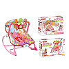 Шезлонг Hu Baby Rocker 3 подвески Розовый (157235)