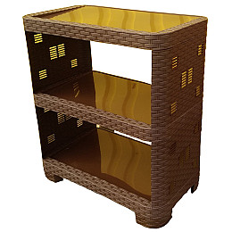 Этажерка Plastic's Craft Ротанг 3-секционная Коричневый 52х30х58 см 2000181188892