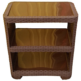 Этажерка Plastic's Craft Ротанг 3-секционная Коричневый 52х30х58 см 2000181188892