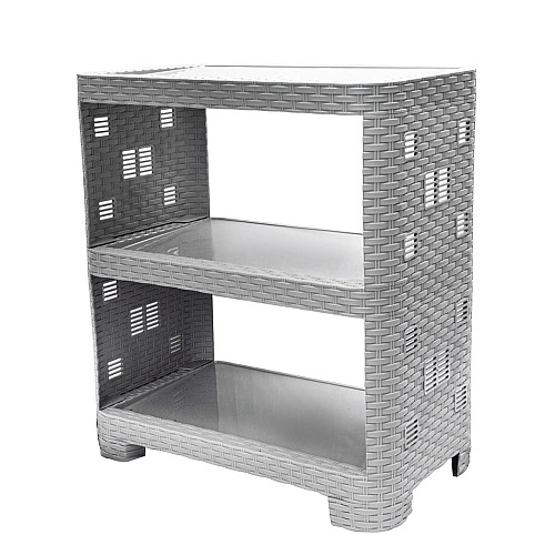 Этажерка Plastic's Craft Ротанг 3-секционная Серый 52х30х58 см 2000181188885