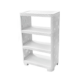 Этажерка Plastic's Craft Ротанг 4-секционная Белый 52х30х83 см 4820182291098