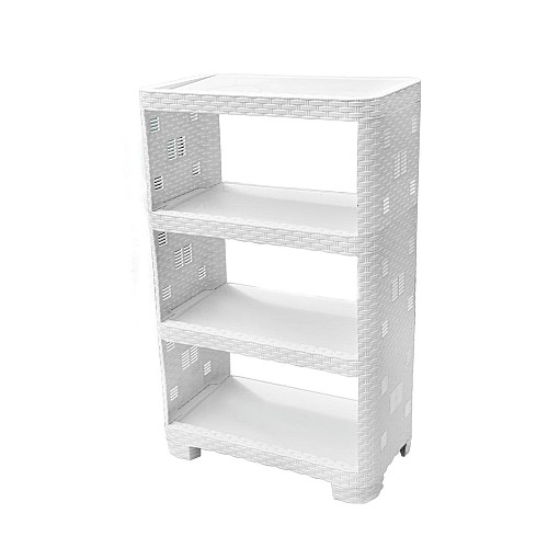 Этажерка Plastic's Craft Ротанг 4-секционная Белый 52х30х83 см 4820182291098
