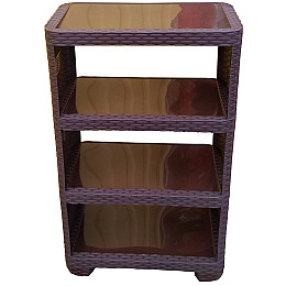 Этажерка Plastic's Craft Ротанг 4-секционная Коричневый 52х30х83 см 2000181110114
