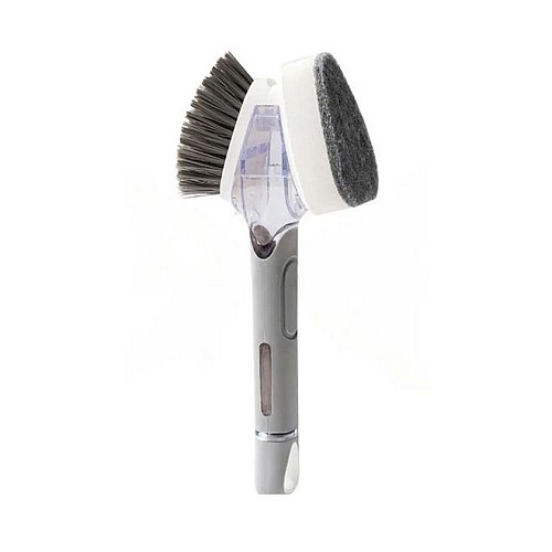 Щітка з дозатором для миття посуду UKC Dish Wand Scrub Drush 2в1 Сірий