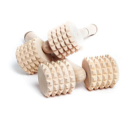 Деревянный массажный ролик для бани Бондарный дом 2 массажных головок (QS-1001)