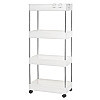 Этажерка напольная на колесиках Stenson R93336 4 яруса 38x13x87 см Белый