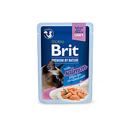 Вологий корм Brit Premium Delicate для кішок з філе лосося в соусі 85 г (101141) (16080)