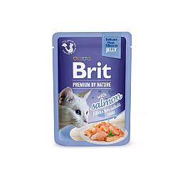 Вологий корм Brit Premium Delicate для кішок з філе лосося в желе 85 г (101138) (16084)