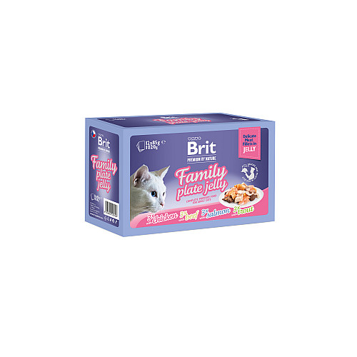 Вологий корм Brit Premium Delicate для котів асорті з 4 смаків 12х85 г (101140) (16086)