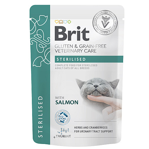 Вологий корм Brit GF VD Care Sterilised для кішок з філе лосося в соусі 85 г (101115_1) (16178)