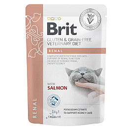 Вологий корм Brit GF VD Renal для кішок з лососем 85 г (101113_1) (16181)