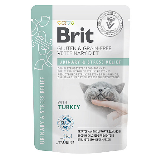 Влажный корм Brit GF VD Urinary and Stress Relief для кошек с индейкой 85 г (101117_1) (16182)