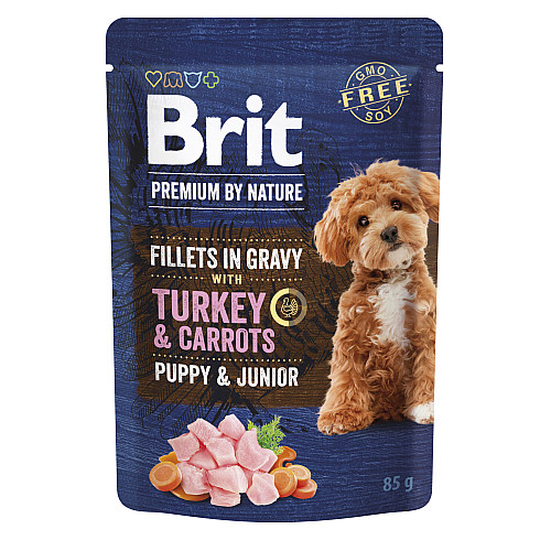 Вологий корм Brit Premium Fillets для собак з індичкою та морквою 85 г (101243) (16088)