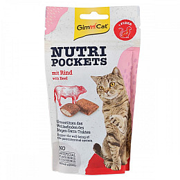 Лакомство для кошек GimCat Nutri Pockets с говядиной 60 г (G-419305/400747)