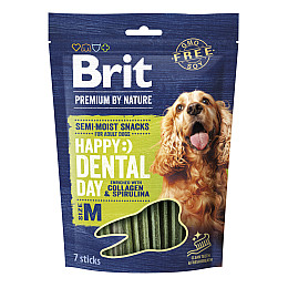 Лакомство для собак Brit Premium Dental Snacks M с коллагеном и спирулиной 180 г (112283)