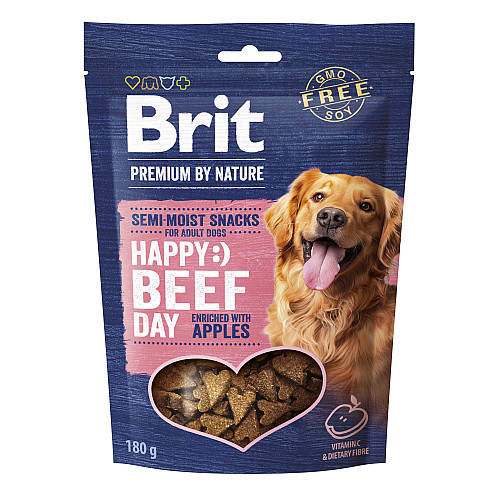Лакомство для собак Brit Premium Semi-moist Snacks полувлажні з яловичиною та яблуками 180 г (112280)