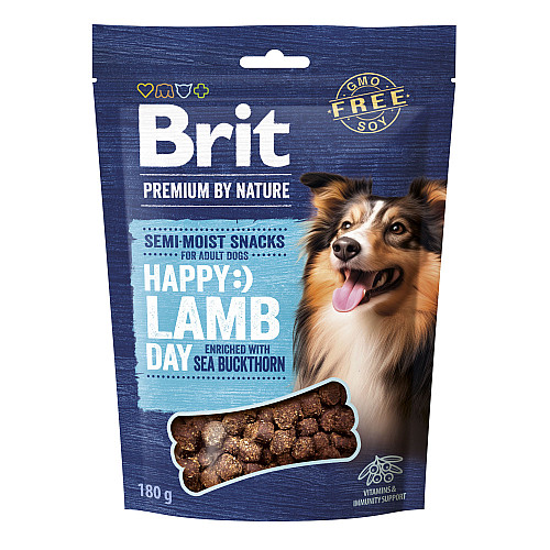 Лакомство для собак Brit Premium Semi-moist Snacks полувлажні з ягням та обліпихою 180 г (112282)