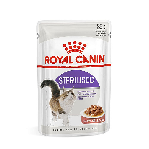 Влажный корм для стерилизованных кошек и кастрированных котов в соусе Royal Canin Sterilised 12 шт 85 г (hub_9xqcxc)