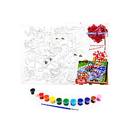 Роспись на холсте Dankotoys Веселые машинки (PX-06-03)