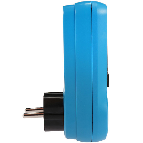 Розетка со счетчиком электроэнергии с подсветкой дисплея Intertek KP-PMB09L Blue