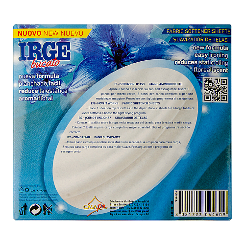 Салфетка-ловушка IRGE смягчитель тканей для сушилки 15 шт