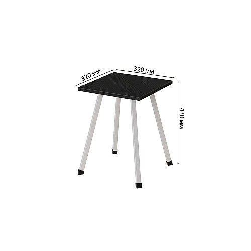 Табурет кухонний Ferrum-decor 430x320x320 Білий метал ДСП Сосна Кембра 16 мм (TAB010)