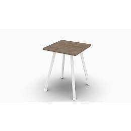 Табурет кухонний Ferrum-decor 430x320x320 Білий метал ДСП Дуб Сонома Трюфель 16 мм (TAB012)