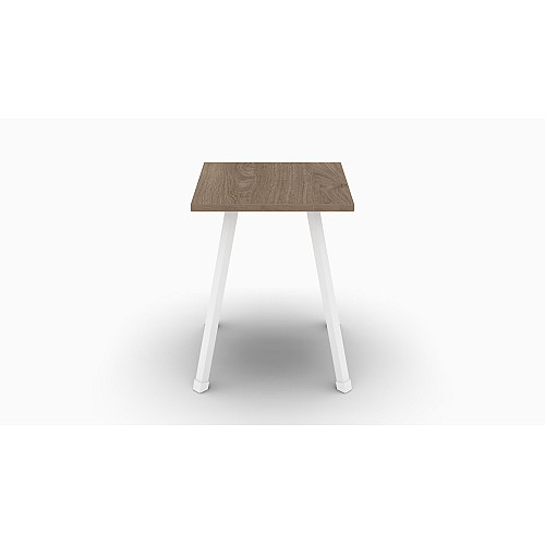 Табурет кухонний Ferrum-decor 430x320x320 Білий метал ДСП Дуб Сонома Трюфель 16 мм (TAB012)