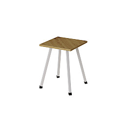 Табурет кухонний Ferrum-decor 430x320x320 Білий метал ДСП Дуб Артізан 16 мм (TAB013)