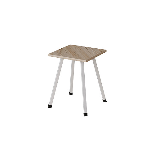 Табурет кухонный Ferrum-decor 430x320x320 Белый металл ДСП Дуб Сан-Марино 16 мм (TAB009)