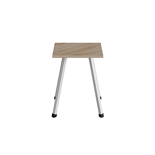 Табурет кухонный Ferrum-decor 430x320x320 Белый металл ДСП Дуб Сан-Марино 16 мм (TAB009)