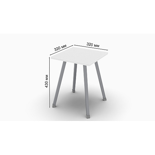 Табурет кухонний Ferrum-decor 430x320x320 Сірий метал ДСП Білий 16 мм (TAB015)