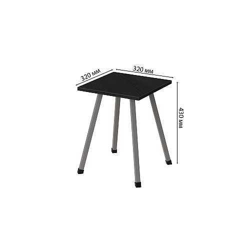 Табурет кухонный Ferrum-decor 430x320x320 Серый металл ДСП Сосна Кембра 16 мм (TAB017)