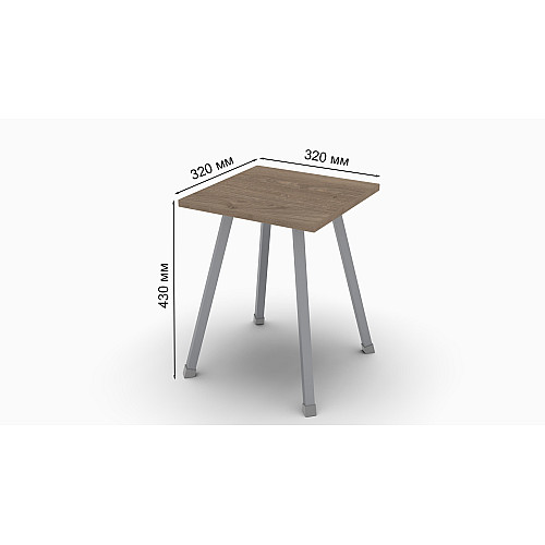 Табурет кухонний Ferrum-decor 430x320x320 Сірий метал ДСП Дуб Сонома Трюфель 16 мм (TAB019)